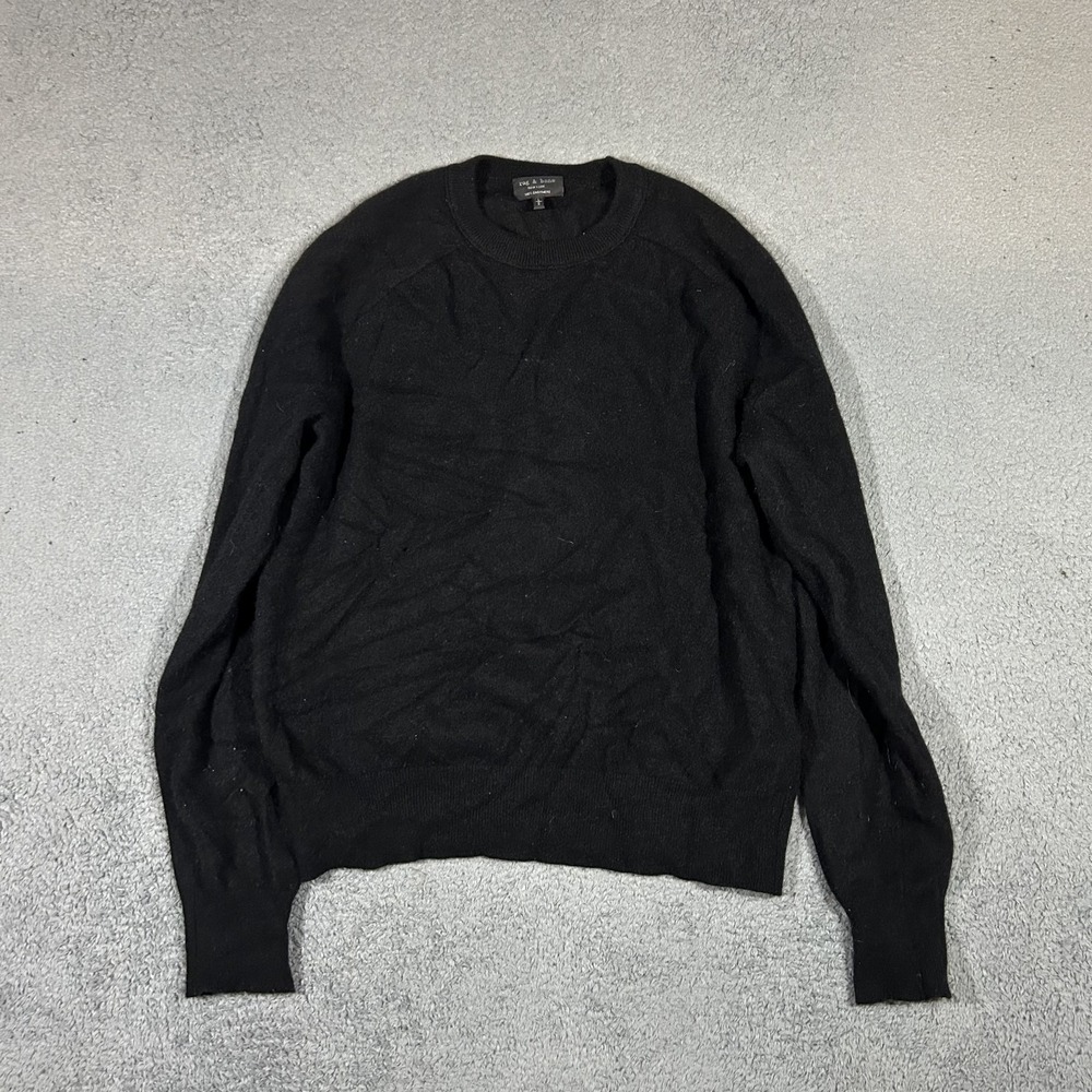 Rag & Bone Crewneck Black Sweater 100% Cashmere Men's Large #4004